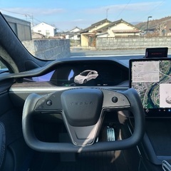 テスラ　モデルS 2023年　ヨークハンドル　OP21)AW 超低走行の画像