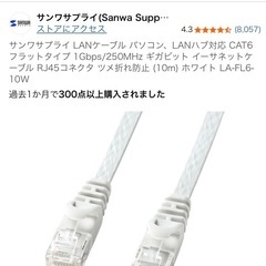 LANケーブル10mとLANポート分配器の画像