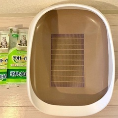 猫トイレ(デオトイレ ハーフカバー) +  専用シートの画像