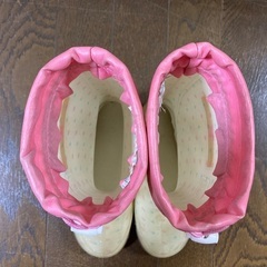 19センチ レインブーツ ドット柄 白の画像