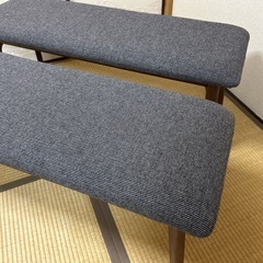 ダイニングベンチ　キャスト　ウォルナット　ソファ　椅子　ブラウン　ナチュラル　大阪　売りますの画像