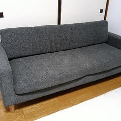 【良品】ソファ　三人掛け　ダークグレー　