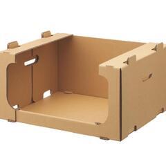 【新品未開封】レンゴー  ダンボール製スタッキング収納箱 大サイズ 1梱包（5個入）の画像