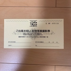 スタジオアリス　  記念写真撮影券