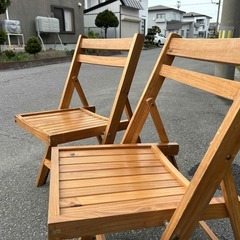 木製折りたたみガーデンチェア　の画像