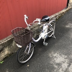 【京都】京の楽チャリ　電動アシスト自転車　パナソニック　20インチ　薄紫色の画像