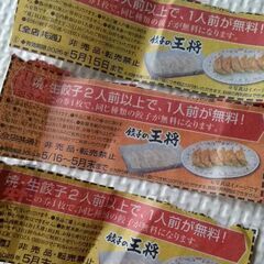 餃子の王将　餃子券　3枚
