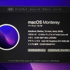 【ジャンク】Apple MacBook 12インチ(Early 2016)モデルの画像