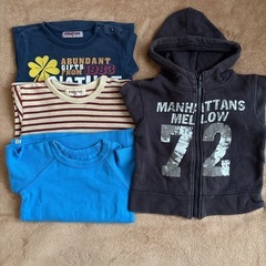 【90サイズ】長袖Tシャツ3枚　ジップアップパーカ