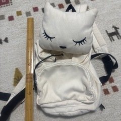 猫リュック　白の画像