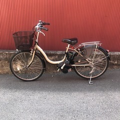 【京都】京の楽チャリ　電動アシスト自転車　ヤマハ　24インチ　ゴールド色の画像