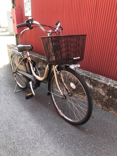 【京都】京の楽チャリ　電動アシスト自転車　ヤマハ　24インチ　ゴールド色