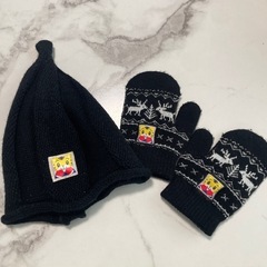 しまじろう　とんがりニット帽　ミトン　セット　手袋　帽子　未使用