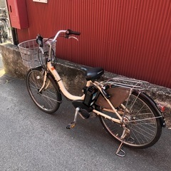 【京都】京の楽チャリ　電動アシスト自転車　24インチ　ブリヂストン　クリーム色の画像