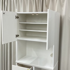 KE-16【新入荷　リサイクル品】ニトリ　ポルテ80 オープンキッチンボード　白の画像