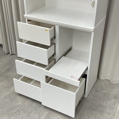 KE-16【新入荷　リサイクル品】ニトリ　ポルテ80 オープンキッチンボード　白の画像