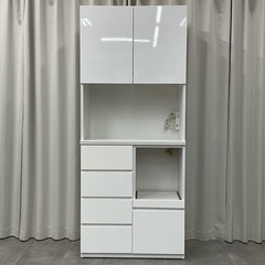 KE-16【新入荷　リサイクル品】ニトリ　ポルテ80 オープンキッチンボード　白の画像