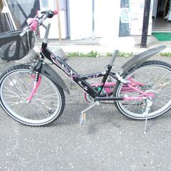 【紋別市発】子供用自転車　２２インチ　６段変速　マウンテンバイク...