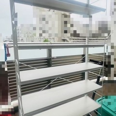 突っ張り壁面収納Nポルダ(幅80cm ホワイトウォッシュ)