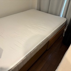 【無印良品】収納ベッド&超高密度コイルスプリングマットレス (セミダブル)の画像