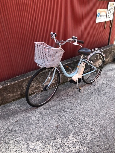 【京都】京の楽チャリ　電動アシスト自転車　26インチ　水色