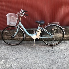 【京都】京の楽チャリ　電動アシスト自転車　26インチ　水色