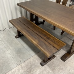 KE-20【新入荷　アウトレット品】松田家具　禅×道三　和モダン　ダイニング4点セット　ブラウン系の画像