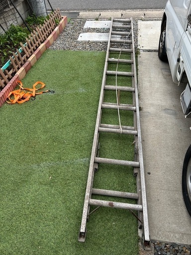 再値下げ‼️  ‼️  ‼️
長谷川工業◆2連ハシゴ【アルミ製 伸縮形はしご D-10・HC2-71】4m16cm～7m18cm　ハシゴ