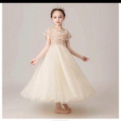 110-120cm 子ども用　シャンパンカラー　ドレスの画像