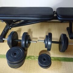 インクラインベンチとダンベル17.5kg（可変式）のセット