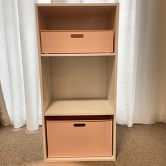 ニトリ　カラボ　白　収納ボックス付きの画像