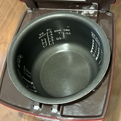 備長炭　炭炊釜　5.5合炊き　三菱　 IH ジャー炊飯器 NJ-VX107-R 17年製　ルビーレッドの画像
