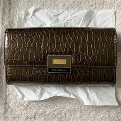激安Pinky&Dianne 中古　長財布　焦茶　エナメル
