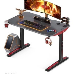 MOTPK T字脚ゲーミングデスク 幅100cm パソコンデスク PCデスクの画像