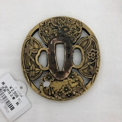 ★ジモティー割引有★鍔/武州住正春/銘花柄/中古品