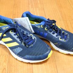 夏休み値下げ★新品 未使用 タグ付き★adidas アディダス★ランニングシューズ ADIZERO 23cm ネイビー×イエロー★靴 アディゼロ★の画像