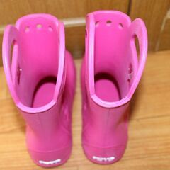 ★美品★crocs クロックス★長靴 レインブーツ ハンドル イット キッズ★J3 21cm ピンク★の画像