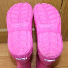 ★美品★crocs クロックス★長靴 レインブーツ ハンドル イット キッズ★J3 21cm ピンク★の画像