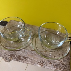 【pasabahce】ティーカップ＆ソーサ ２組×２セットの画像