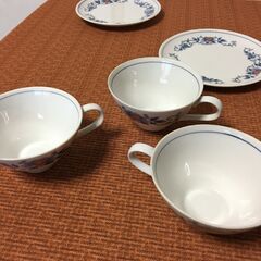 ギフト【昭和レトロ】未使用品 3客 HYAKUSENKAI カップ＆ソーサー 百選会 コーヒー/ティーカップ 茶器 洋食器 ヴィンテージの画像