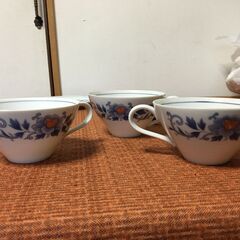 ギフト【昭和レトロ】未使用品 3客 HYAKUSENKAI カップ＆ソーサー 百選会 コーヒー/ティーカップ 茶器 洋食器 ヴィンテージの画像