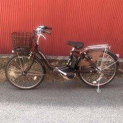 【京都】京の楽チャリ　電動アシスト自転車　24インチ　茶色
