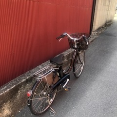 【京都】京の楽チャリ　電動アシスト自転車　24インチ　茶色の画像