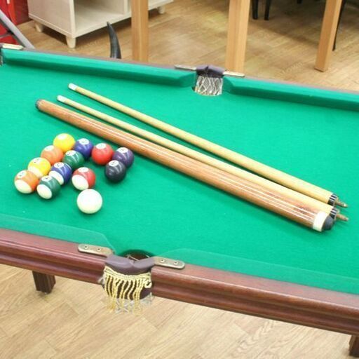 レトロ ビリヤード台 家庭用 コンパクト 縦60×横111×高さ74cm ボール一