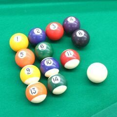 レトロ ビリヤード台 家庭用 コンパクト 縦60×横111×高さ74cm ボール一部欠品 キュー付属 ビリヤードテーブル プールテーブル 札幌市 清田区 平岡の画像