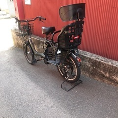 【京都】京の楽チャリ　電動アシスト自転車　パナソニック　子ども乗せタイプ　カーキ色の画像