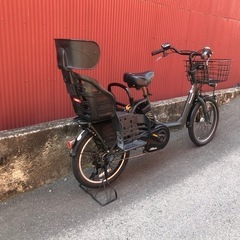 【京都】京の楽チャリ　電動アシスト自転車　パナソニック　子ども乗せタイプ　カーキ色の画像
