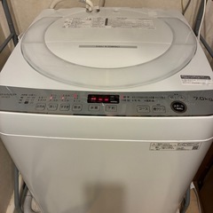 [取引中]SHARP 全自動 洗濯機 7kg ES-GE7F-W 2022年製 ステンレス穴なし槽 節水 簡易乾燥機能の画像