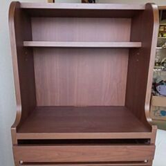 壁面収納 パソコンデスク ダークブラウンの画像