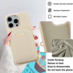 【新品・未使用】Hanman iPhone 15 Pro Max用クロスボディウォレットケース、RFIDブロッキングPUレザージッパーハンドバッグ財布カバーiPhone 15 Pro Maxにの画像